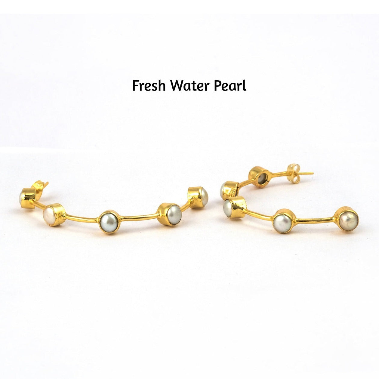 Pearl Gemstones Hoops