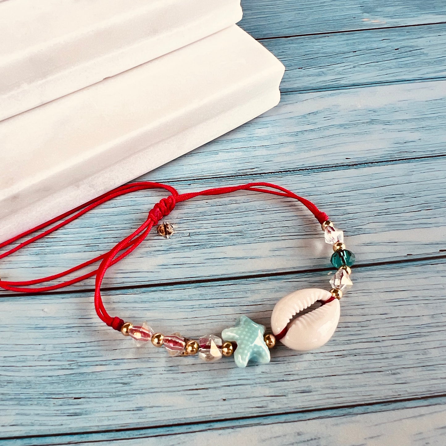 Cowry Red Cord Bracelet