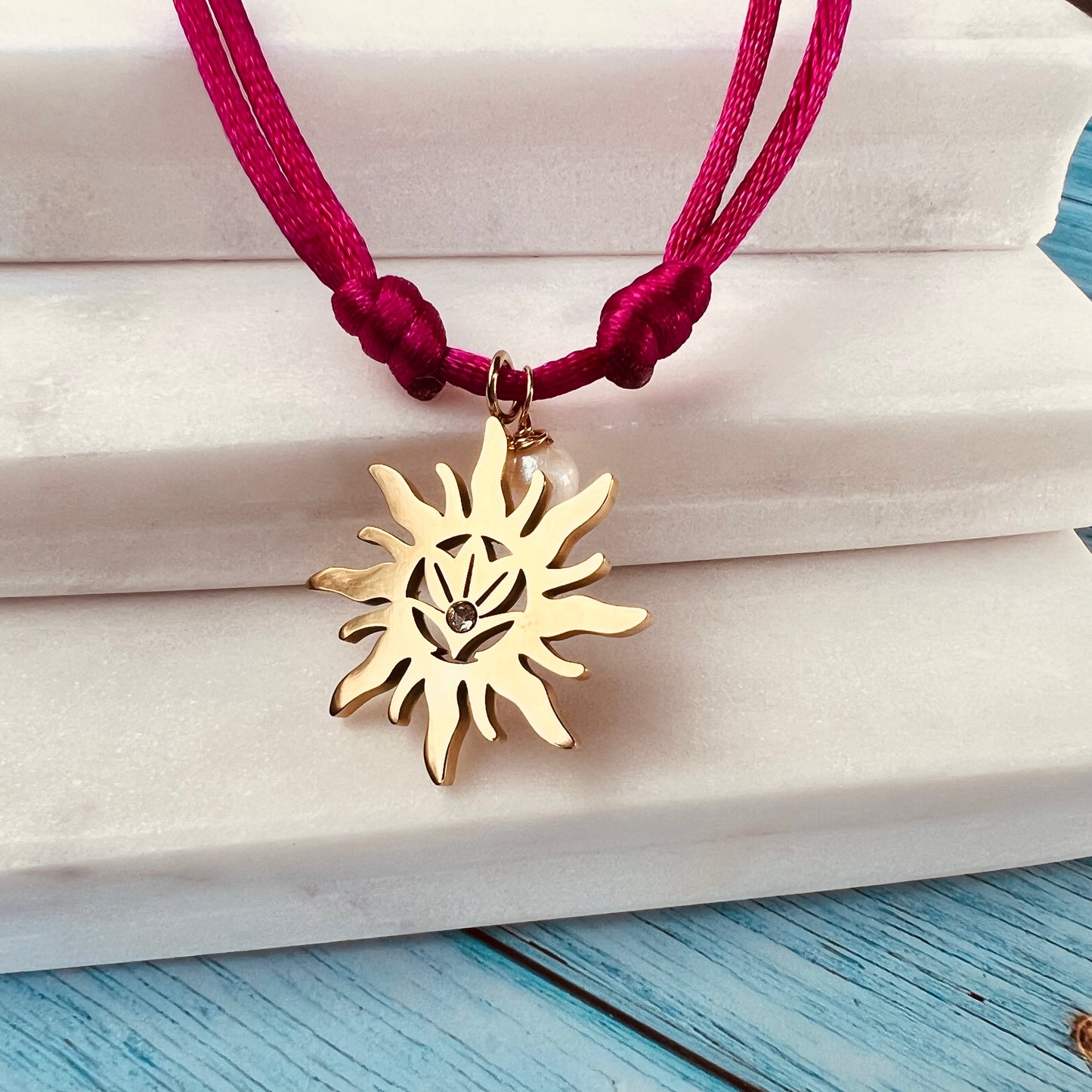 Fuschia Cord Necklace