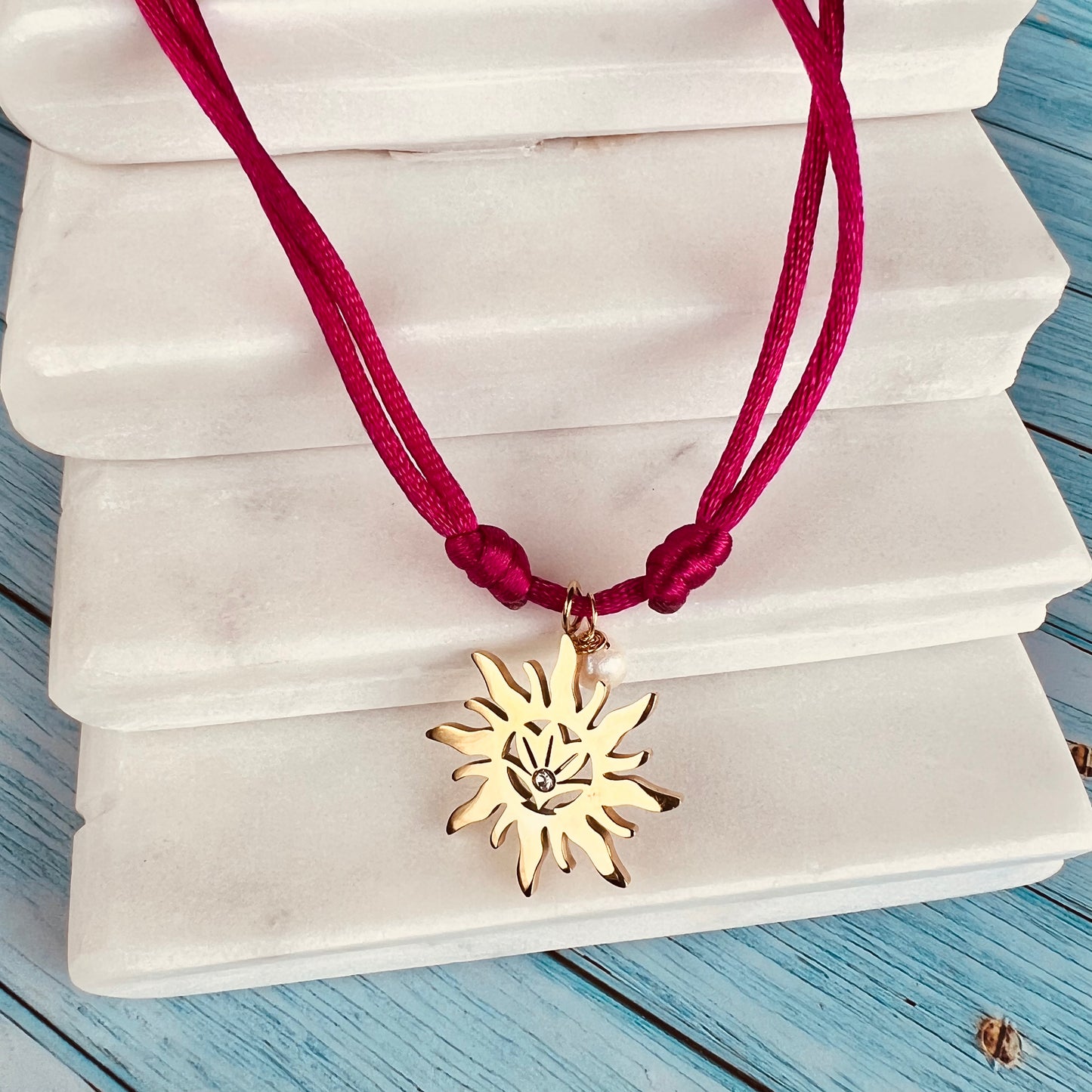 Fuschia Cord Necklace