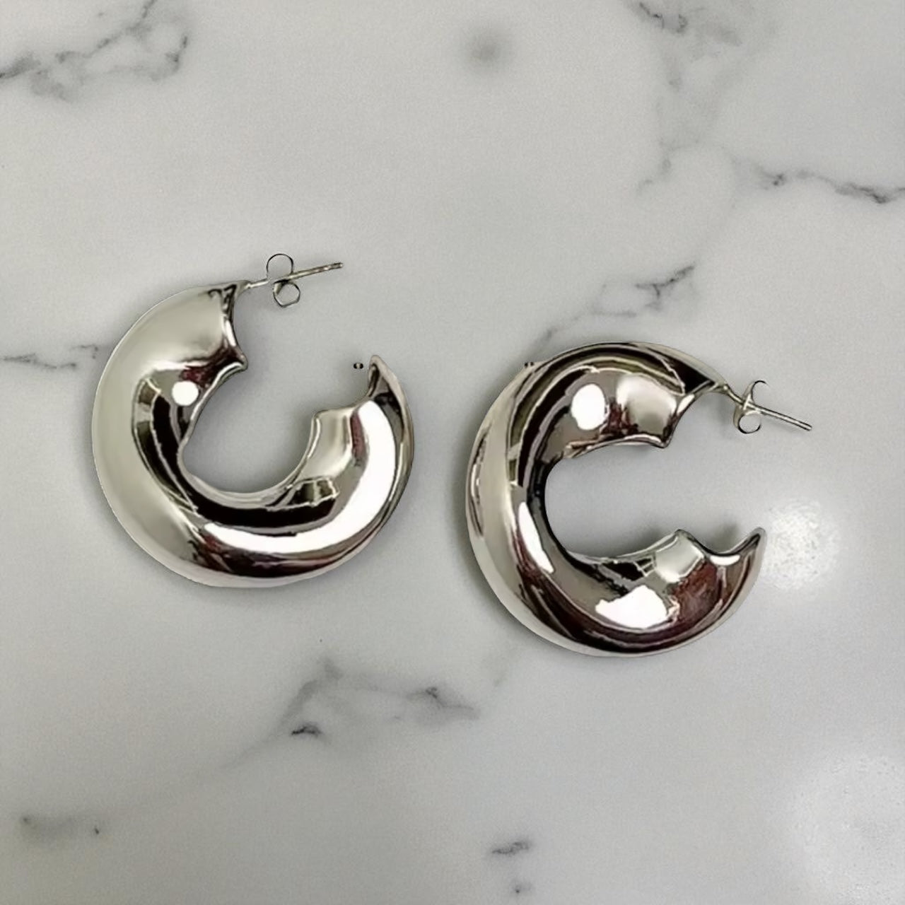 Retro Chunky Hoop Earrings