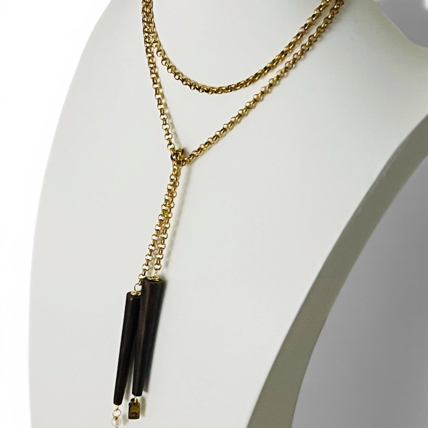 Wood Lariat Necklace