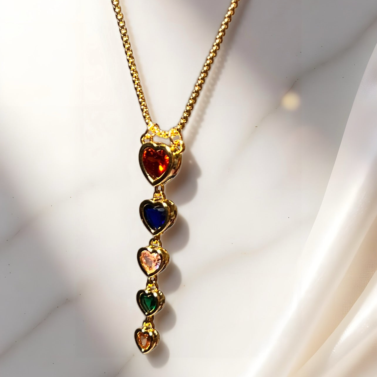 Lariat Hearts Necklace