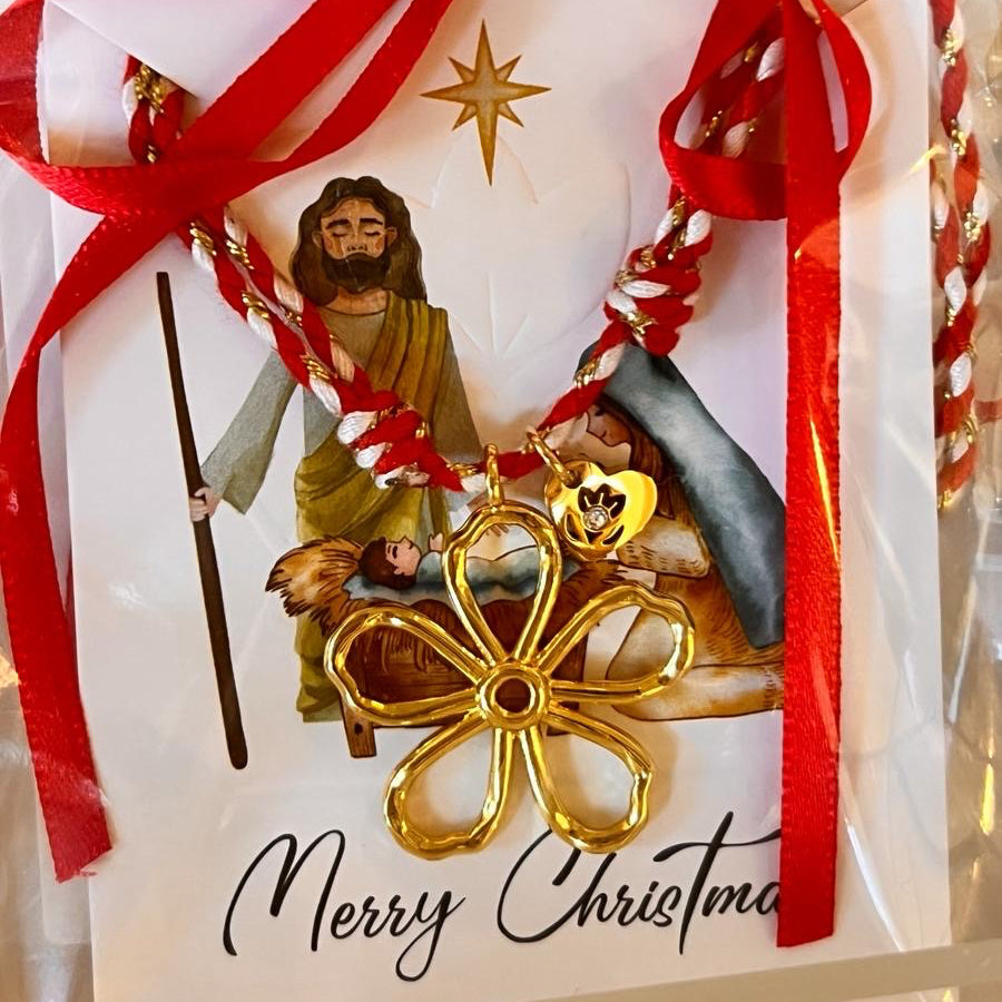 Red Cord Flower Necklace