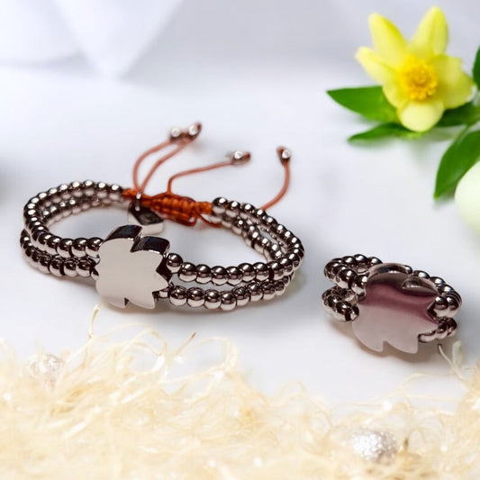 Silver bead bracelet