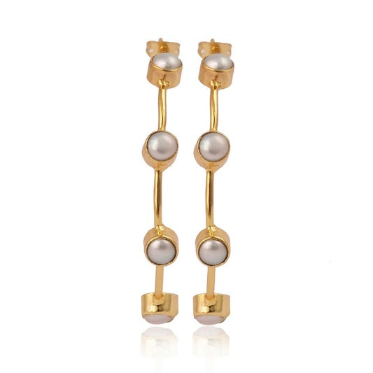 Pearl Gemstones Hoops