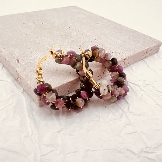 Tourmaline Hoops