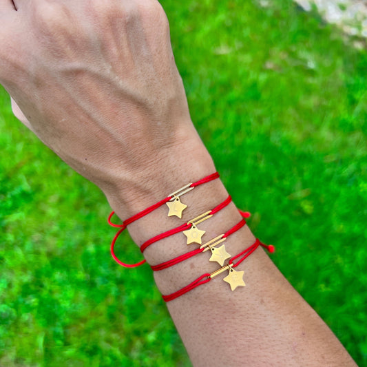 Red String Initial Bracelet