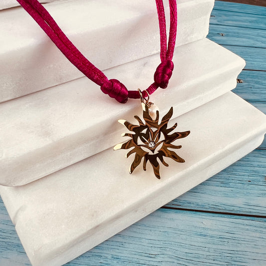 Fuschia Cord Necklace