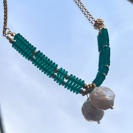 AquaGreen Glassl Necklace