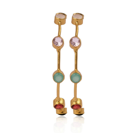 Multi Gemstone Hoops