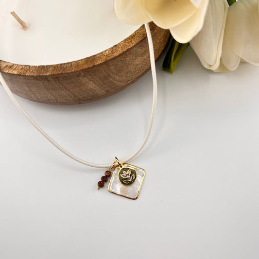 Signature Mother Pearl Cord Necklace