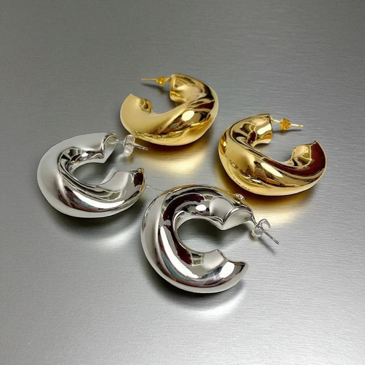 Retro Chunky Hoop Earrings