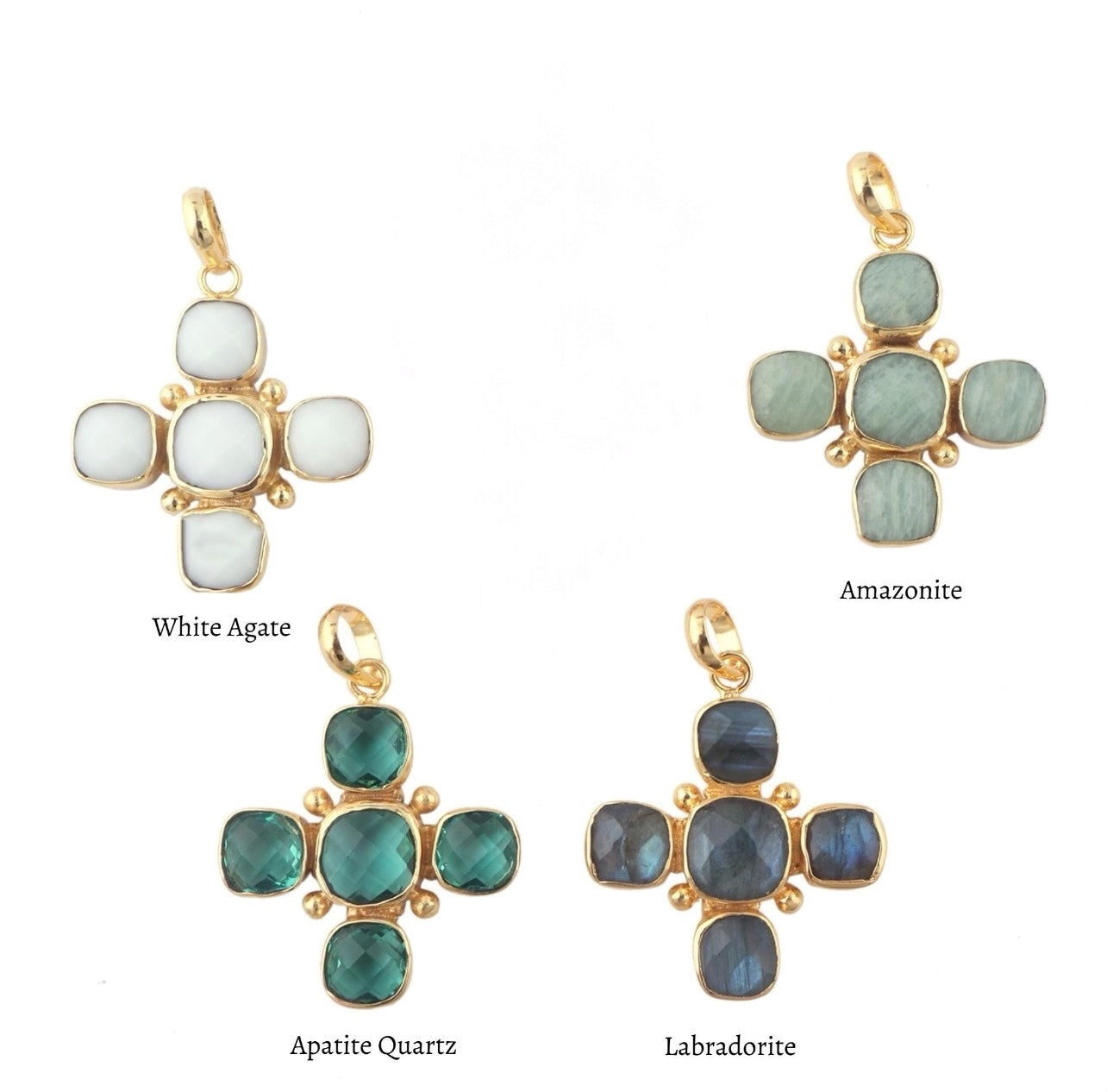 Gemstone Cross Necklace
